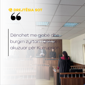 Dënohet me gjobë dhe burgim zyrtari i QRA-së i akuzuar për Korrupsion