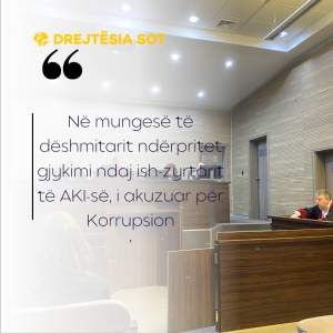 Në mungesë të dëshmitarit ndërpritet gjykimi ndaj ish-zyrtarit të AKI-së, i akuzuar për korrupsion dhe vepra tjera penale