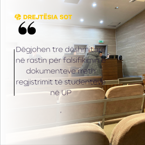 Dëgjohen tre dëshmitarë në rastin për falsifikimin e dokumenteve rreth regjistrimit të studentëve në UP