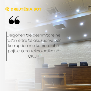 Dëgjohen tre dëshmitarë në rastin e tre të akuzuarve për korrupsion me kamera dhe pajisje tjera teknologjike në QKUK