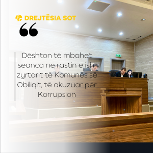 Dështon të mbahet seanca në rastin e ish-zyrtarit të Komunës së Obiliqit, të akuzuar për Korrupsion