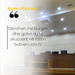Dënohen me burgim dhe gjobë dy të akuzuarit në rastin ‘Subvencioni IV’