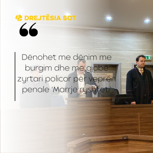 Dënohet me dënim me burgim dhe me gjobë zyrtari policor për veprën penale ‘Marrje ryshfeti’