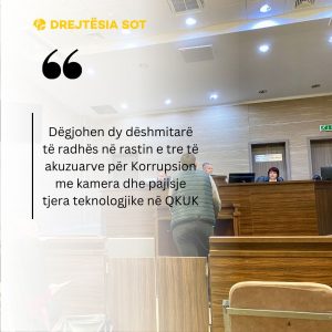 Dëgjohen dy dëshmitarë të radhës në rastin e tre të akuzuarve për Korrupsion me kamera dhe pajisje tjera teknologjike në QKUK