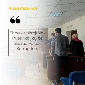 Shpallet aktgjykim lirues ndaj dy të akuzuarve për Korrupsion