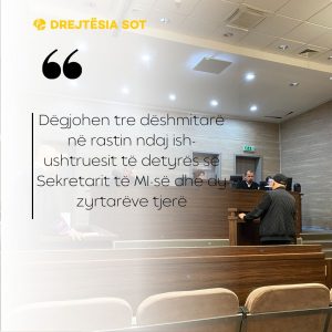 Dëgjohen tre dëshmitarë në rastin ndaj ish-ushtruesit të detyrës së Sekretarit të MI-së dhe dy zyrtarëve tjerë