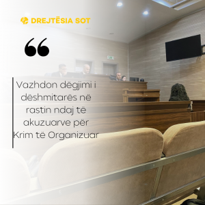 Vazhdon dëgjimi i dëshmitarës në rastin ndaj të akuzuarve për Krim të Organizuar