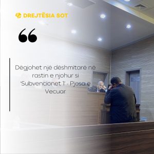 Dëgjohet një dëshmitarë në rastin e njohur si ‘Subvencionet 1’ – Pjesa e Vecuar