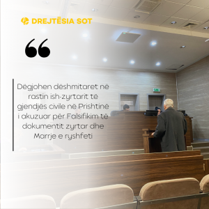 Dëgjohen dëshmitaret në rastin ish-zyrtarit të gjendjës civile në Prishtinë i akuzuar për Falsifikim të dokumentit zyrtar dhe Marrje e ryshfeti
